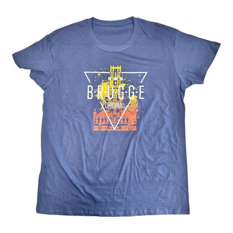 T-Sh Brugge oranje driehoek Denim M