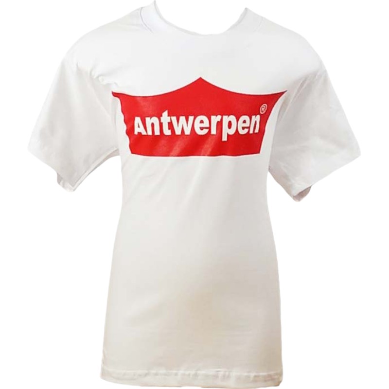 T-Shirt Kids Antwerpen Red Crown White