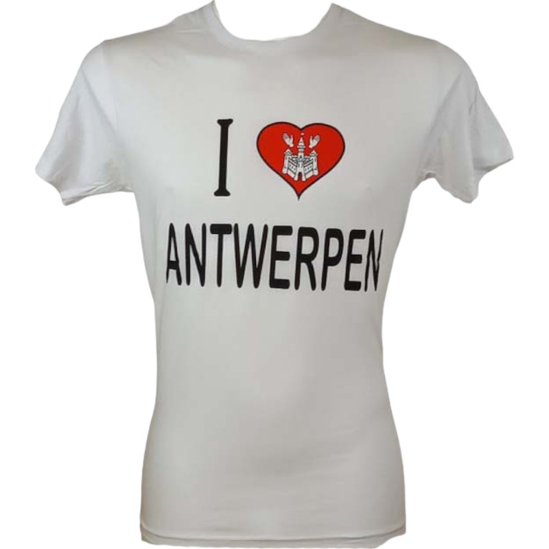 T-shirt adults Antwerpen i love white L