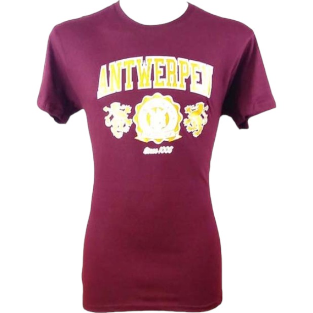 T-Shirt Adults Antwerpen 2 Lions Burgundy