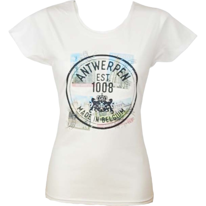 T-shirt ladies Antwerpen post white L