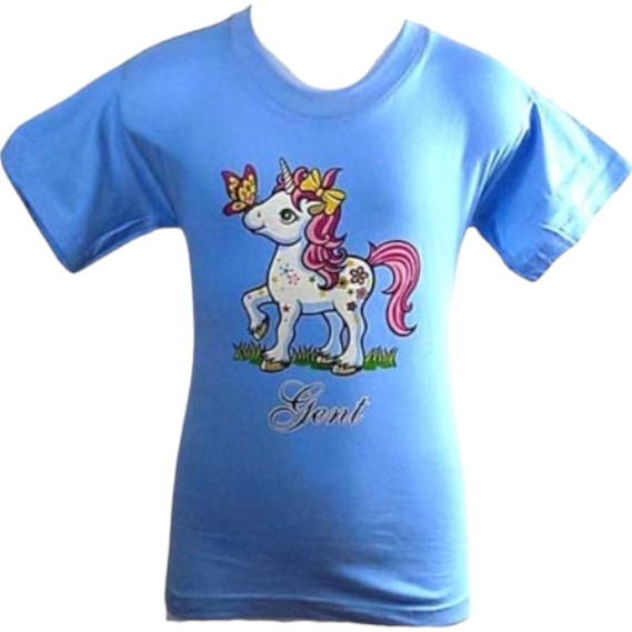 T-Shirt Kids Gent Unicorn Sky Blue