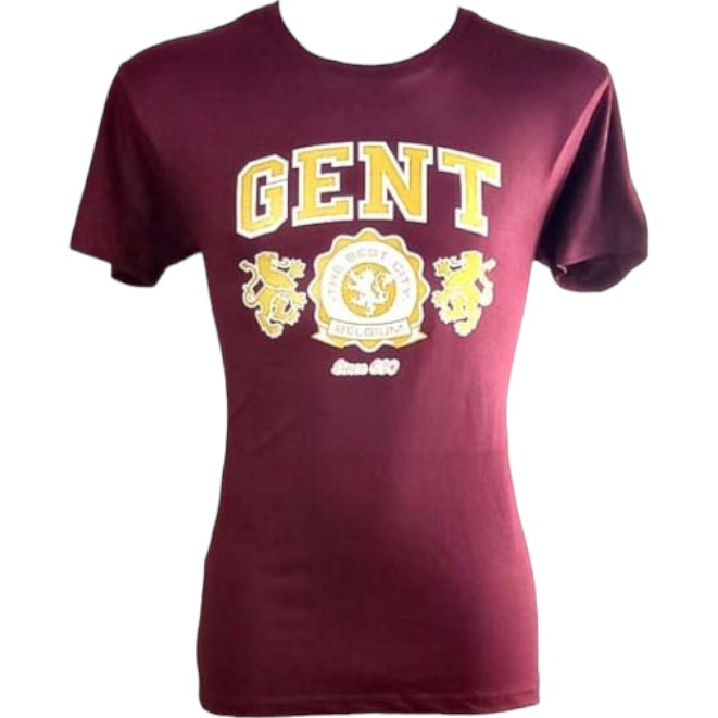 T-Shirt Adults Gent 2 Lions Burgundy