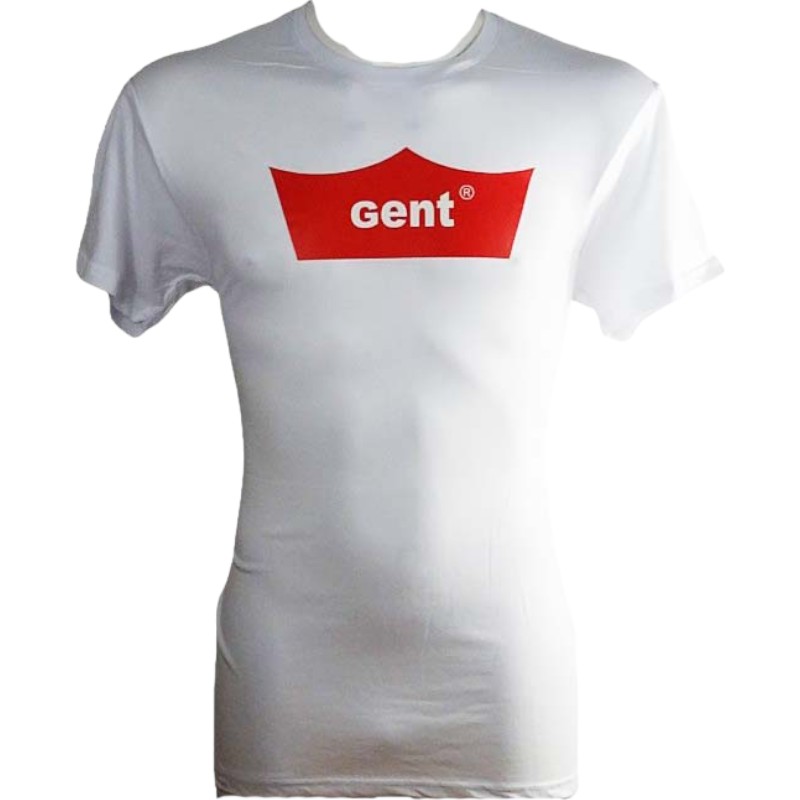 T-Shirt Adults Gent Red Crown White