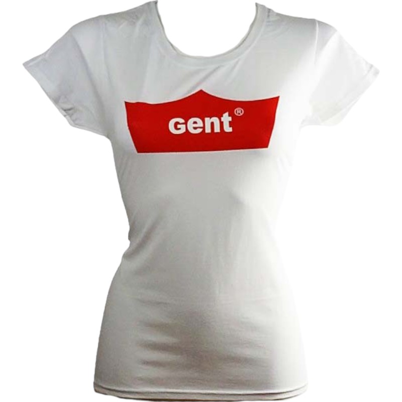 T-Shirt Ladies Gent Red Crown White