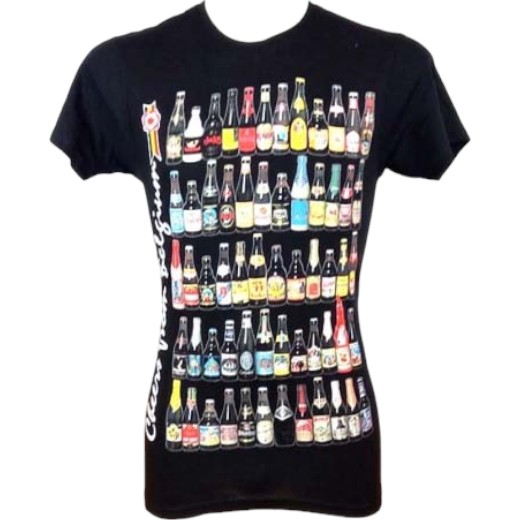 T-shirt beer bottles black L