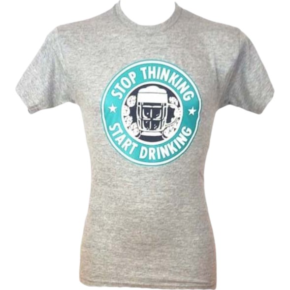 T-shirt stop thinking grey S